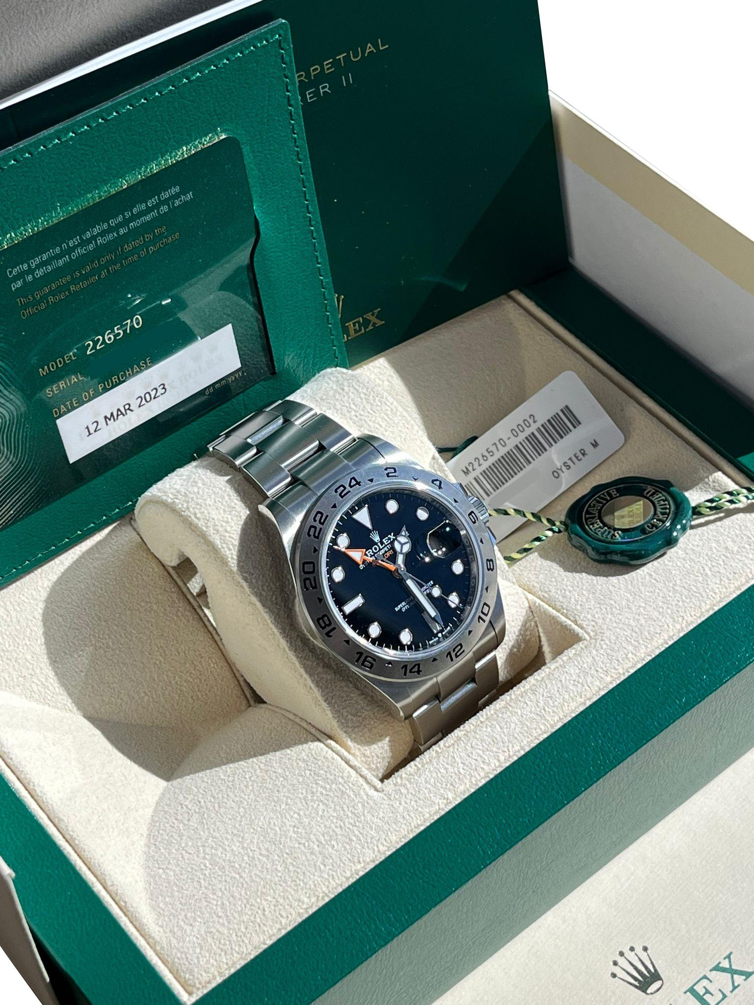 Rolex Explorer II 42mm Black Dial Automatic Oystersteel Bracelet Watch 226570 For Sale 5