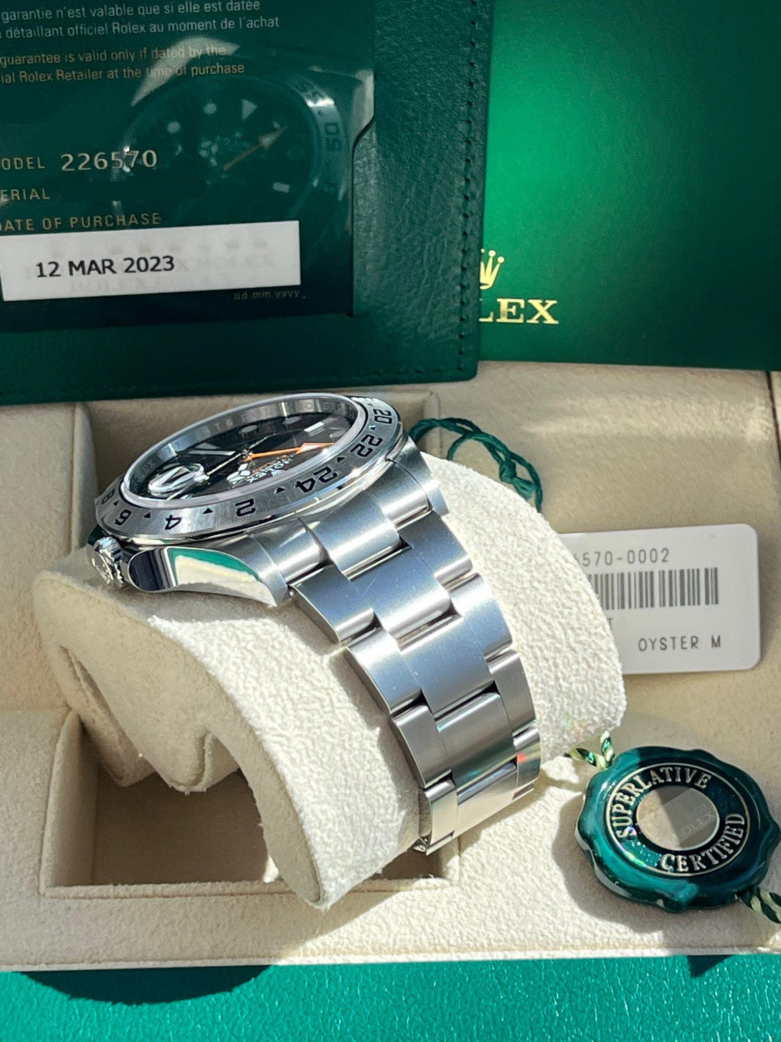 Rolex Explorer II 42mm Black Dial Automatic Oystersteel Bracelet Watch 226570 For Sale 9