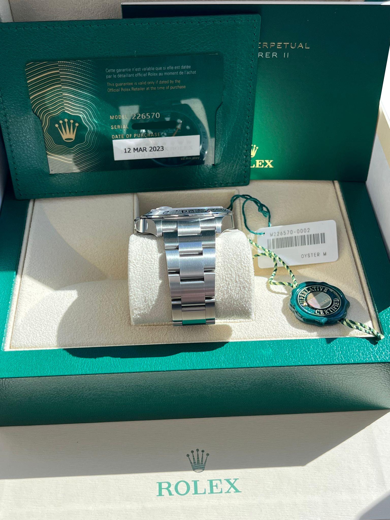 Rolex Explorer II 42mm Black Dial Automatic Oystersteel Bracelet Watch 226570 For Sale 10