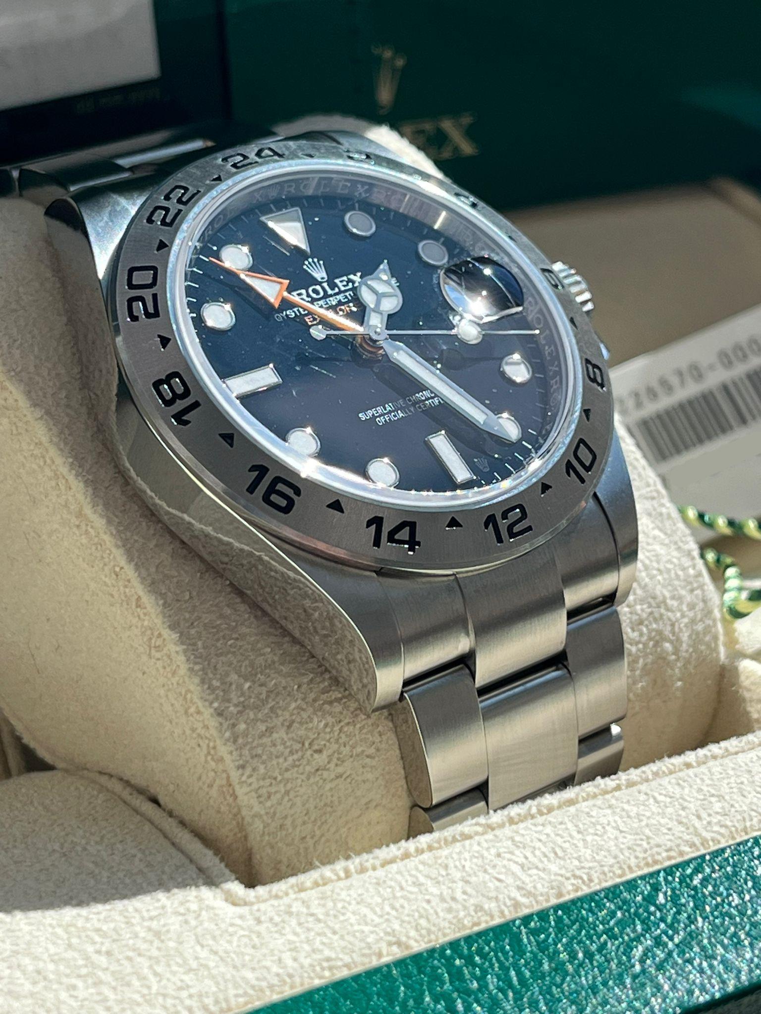 Rolex Explorer II 42mm Black Dial Automatic Oystersteel Bracelet Watch 226570 For Sale 3