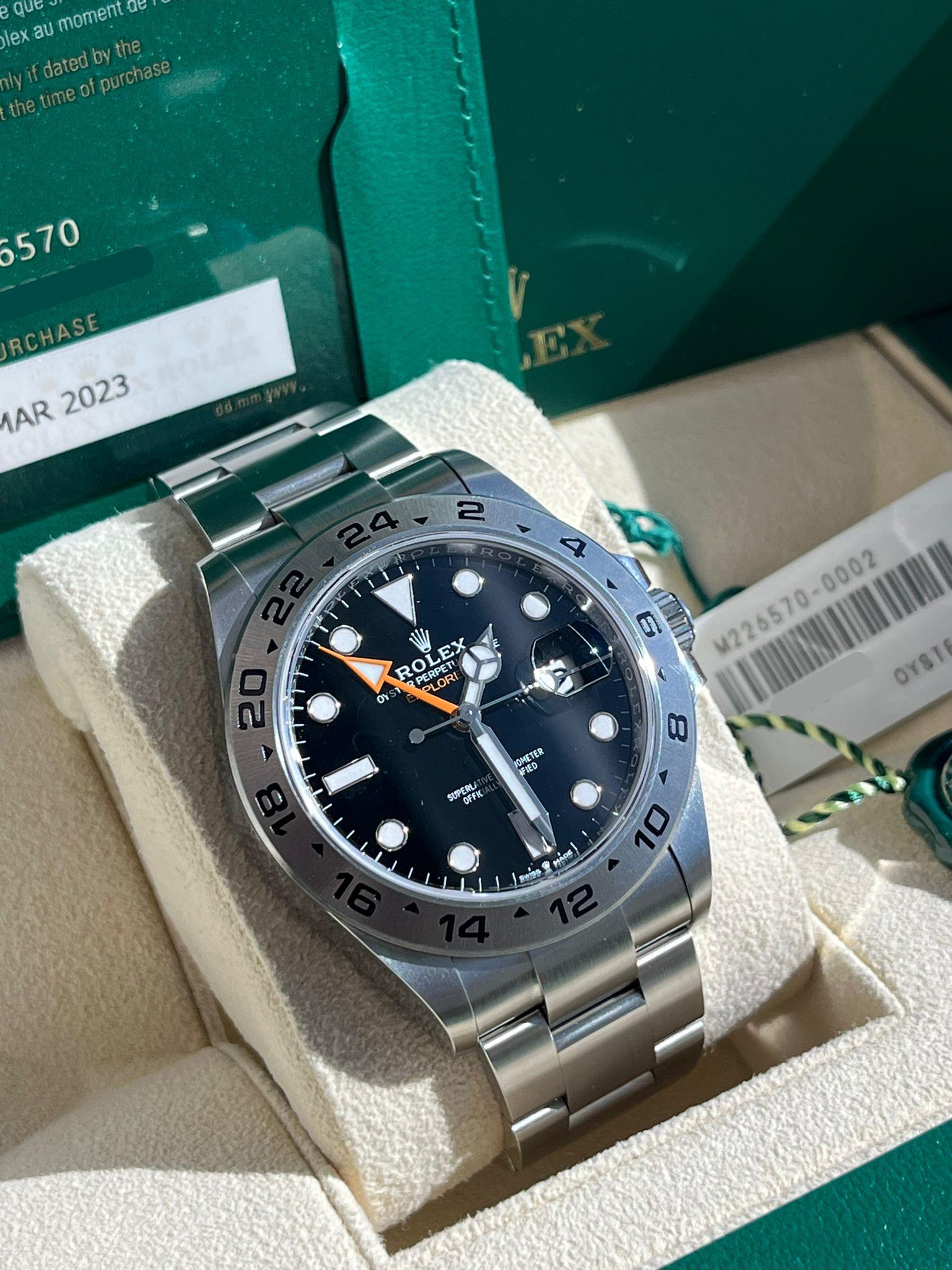 Rolex Explorer II 42mm Black Dial Automatic Oystersteel Bracelet Watch 226570 For Sale 4