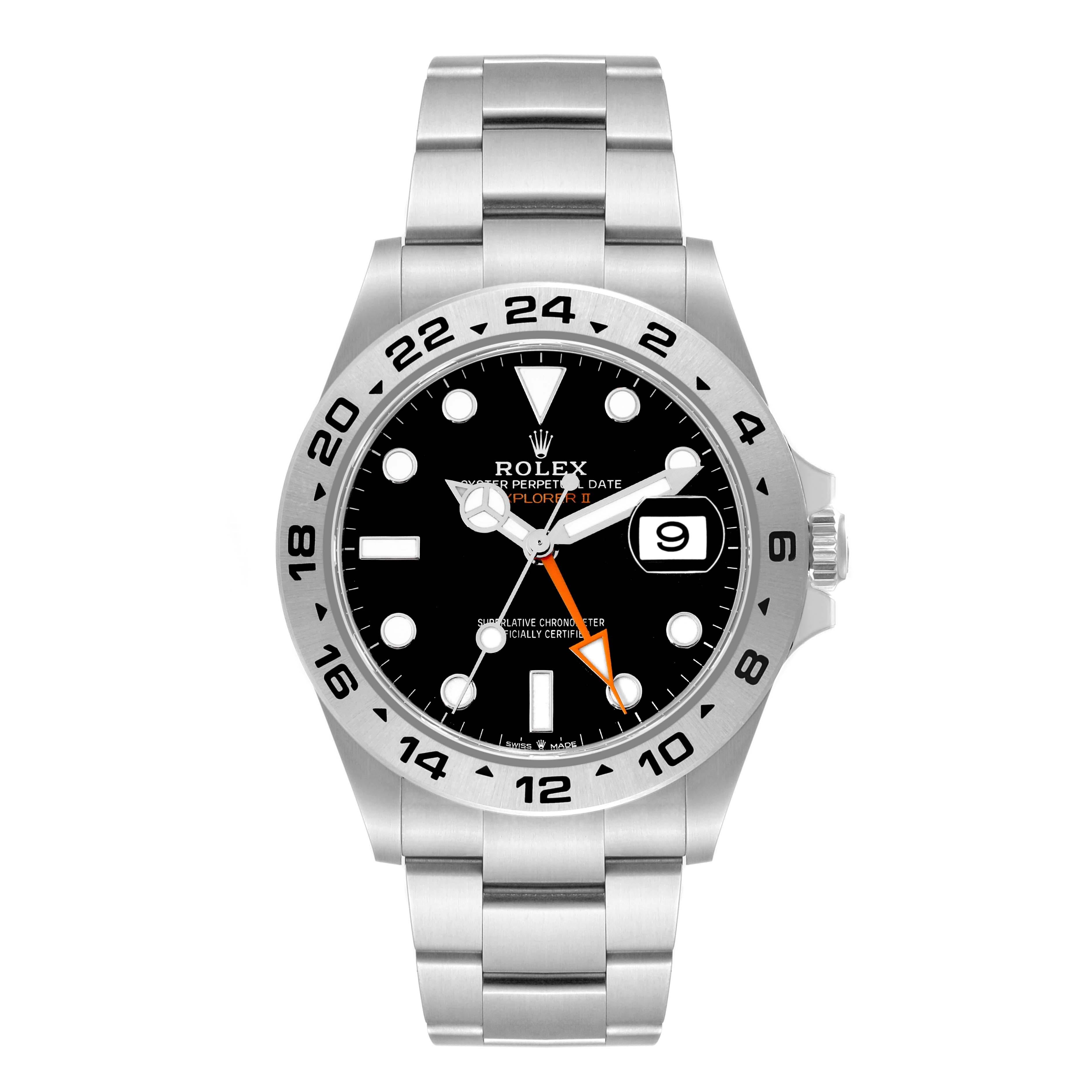 Men's Rolex Explorer II 42mm Black Dial Steel Mens Watch 226570 Box Card