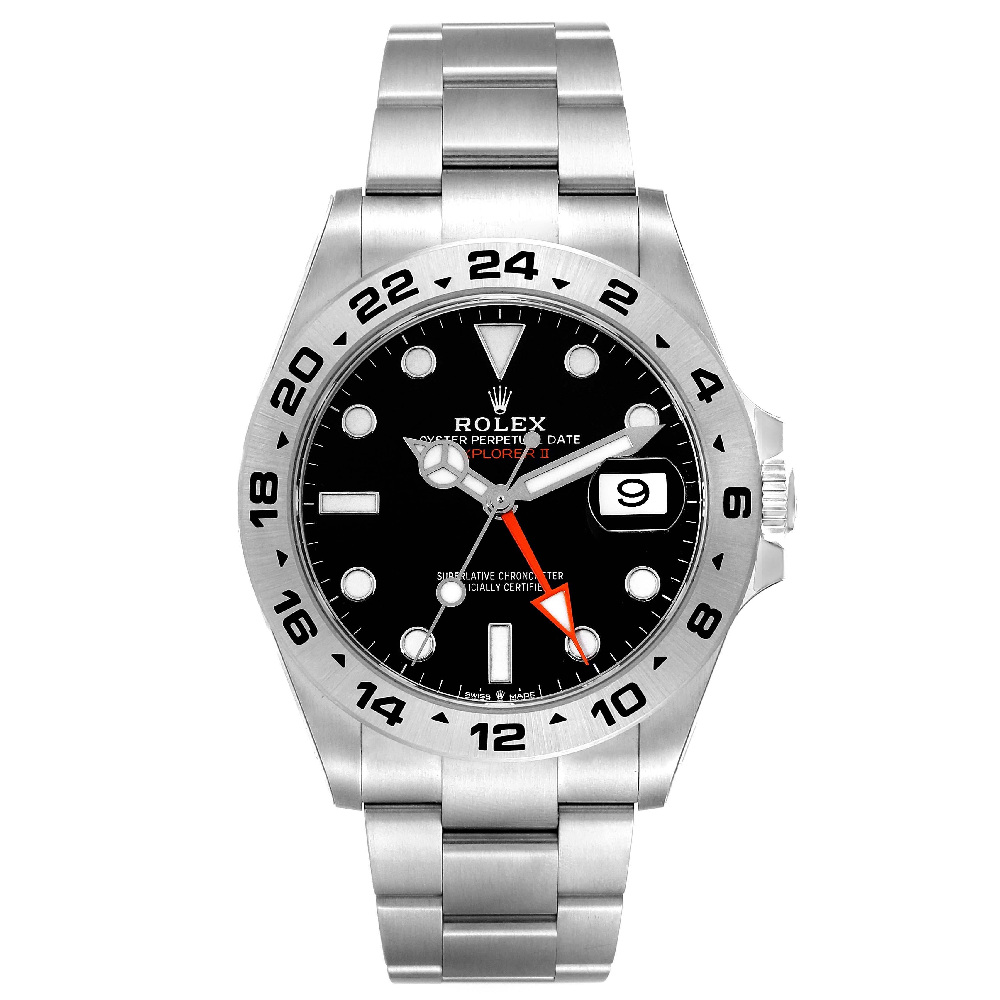 Rolex Explorer II 42mm Black Dial Steel Mens Watch 226570 Unworn en vente 2
