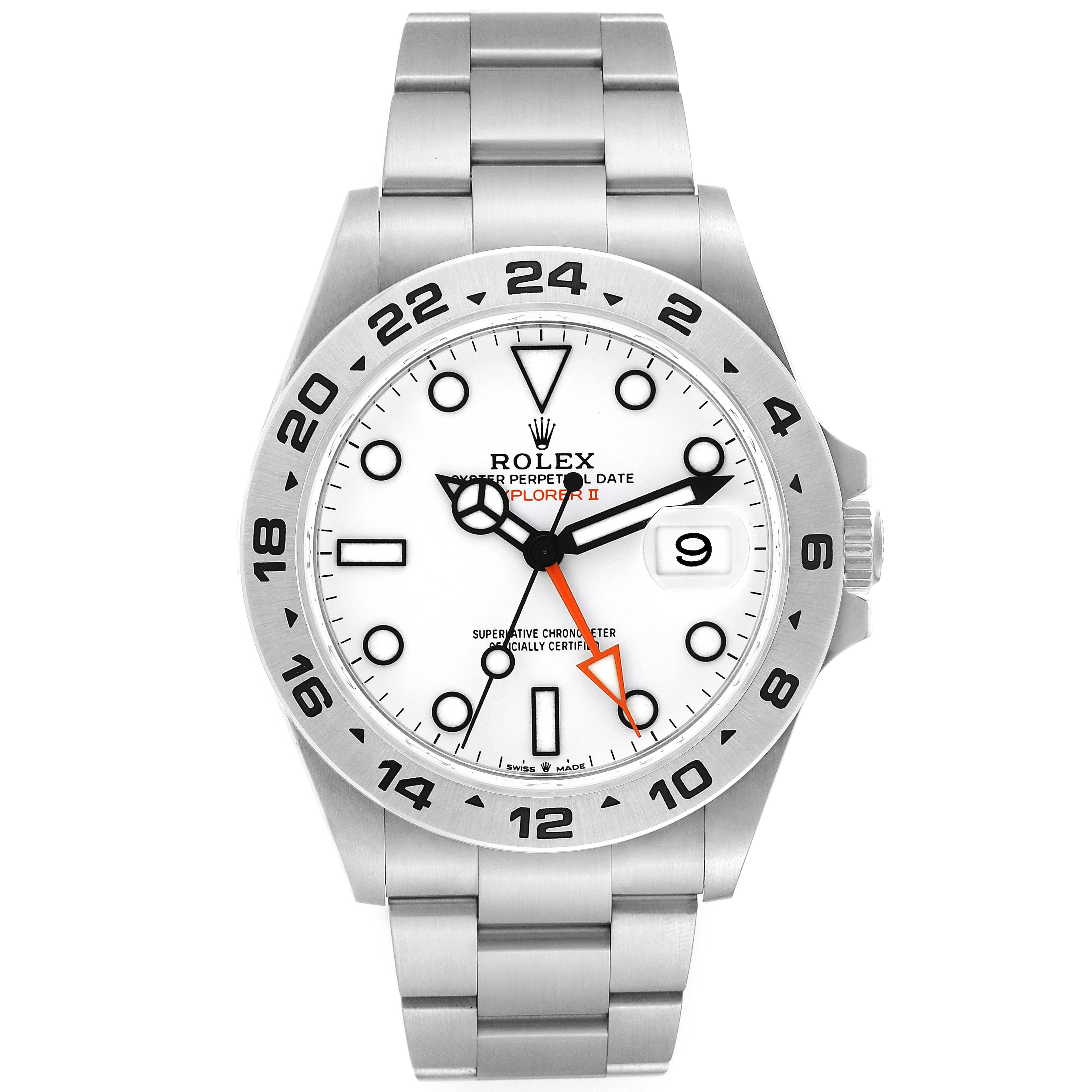 Rolex Explorer II 42mm Polar White Dial Steel Mens Watch 226570 Box Card For Sale 1