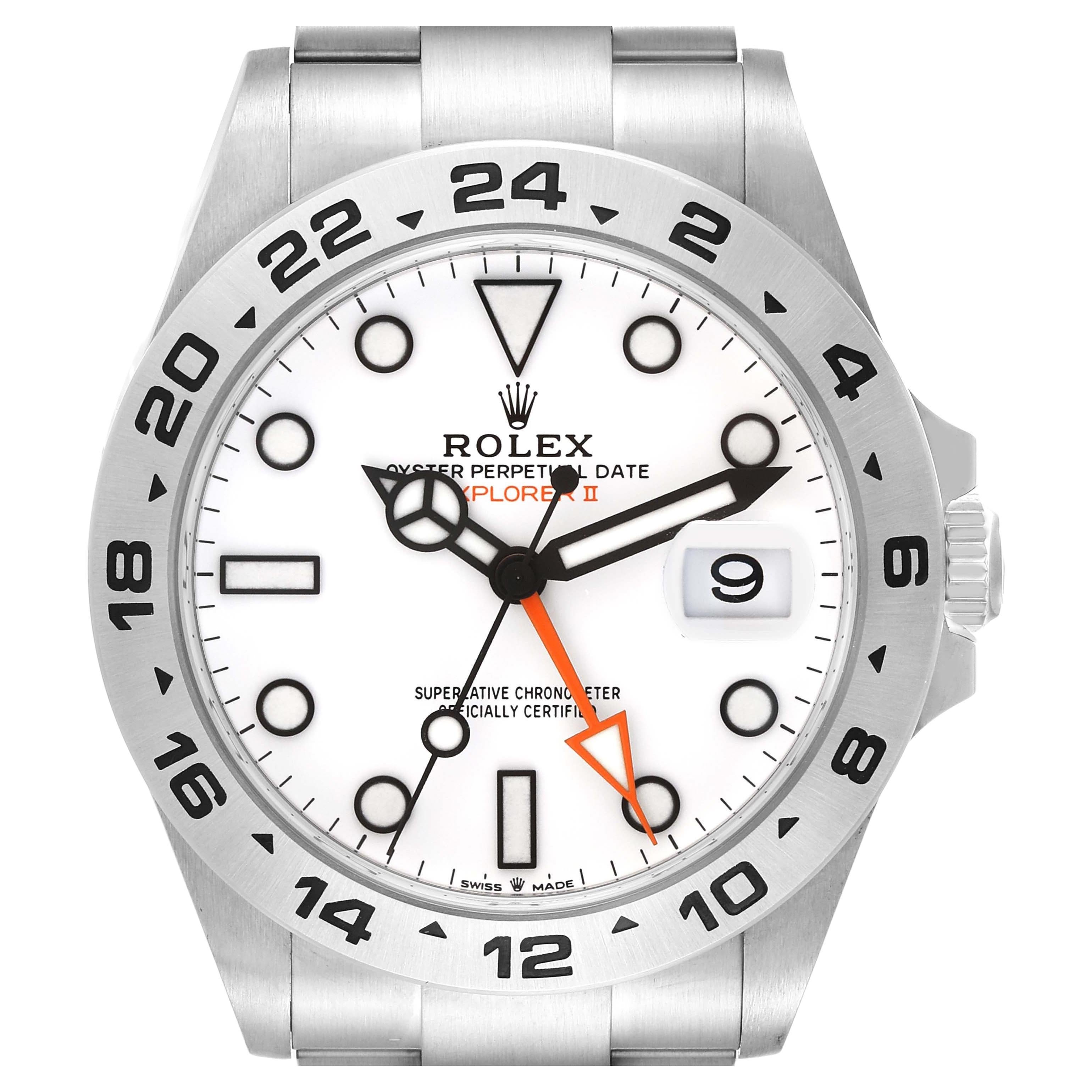 Rolex Explorer II 42mm Polar White Dial Steel Mens Watch 226570 Box Card