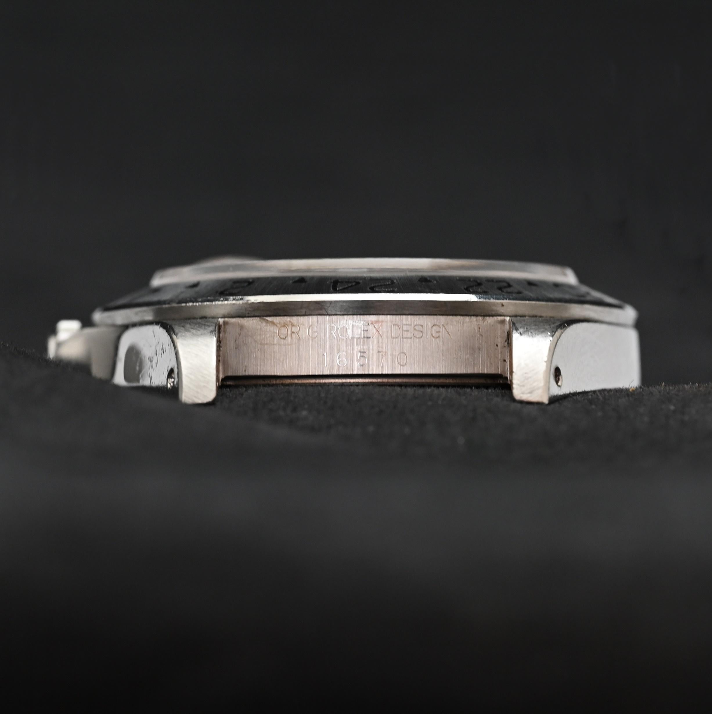 Rolex Explorer II Schwarzes Zifferblatt 16570 Stahl-Automatikuhr mit Originalpapier 1993 2
