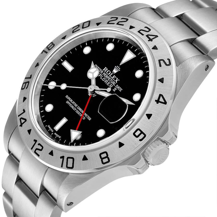 Men's Rolex Explorer II Black Dial Automatic Steel Mens Watch 16570 Box Papers