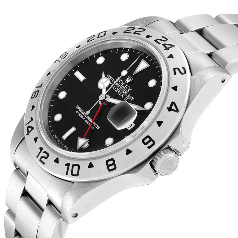 Rolex Explorer II Black Dial Automatic Steel Men's Watch 16570 Box ...