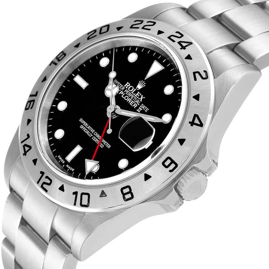 Rolex Explorer II Black Dial Automatic Steel Mens Watch 16570 Box ...