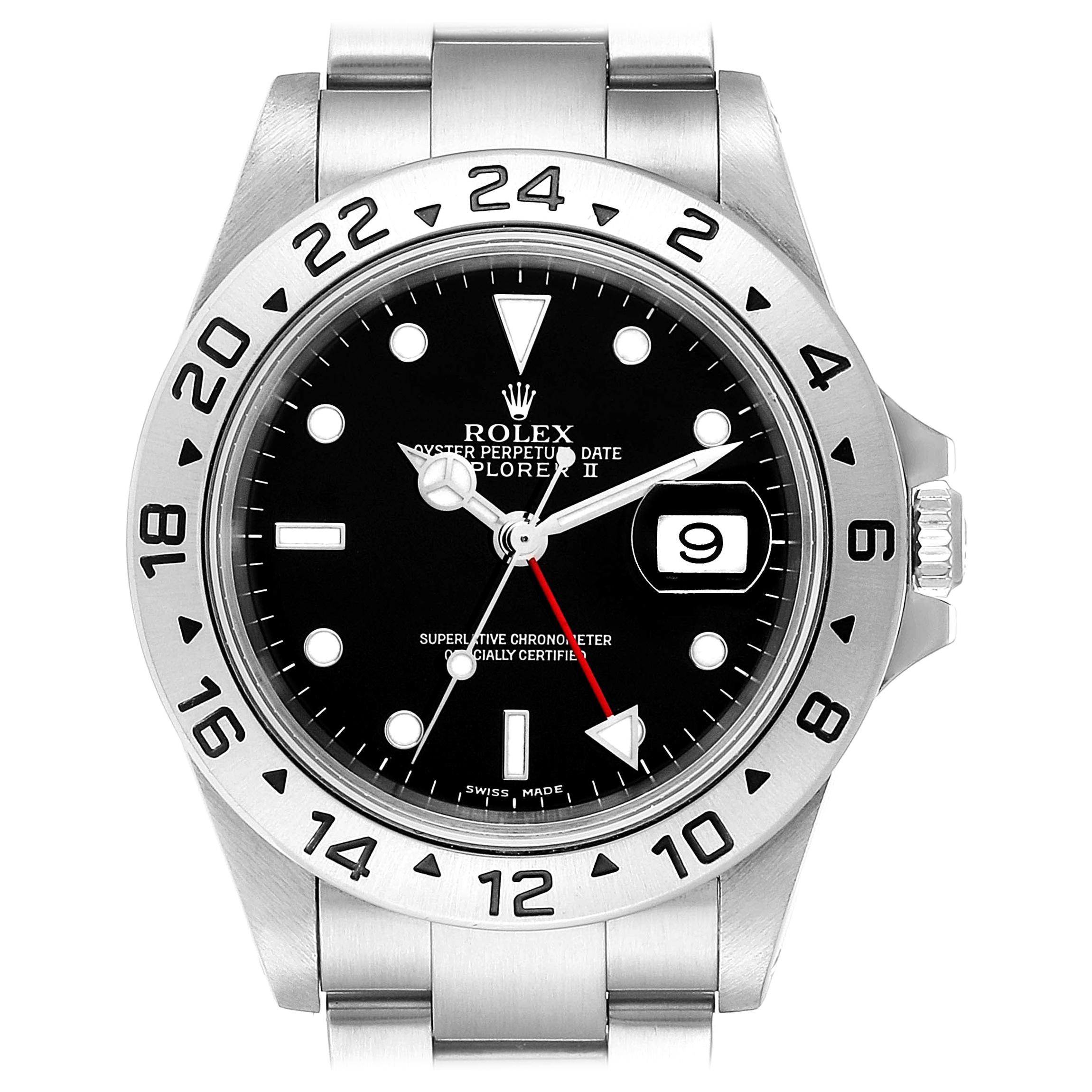 Rolex Explorer II Black Dial Automatic Steel Men's Watch 16570 Box Papers