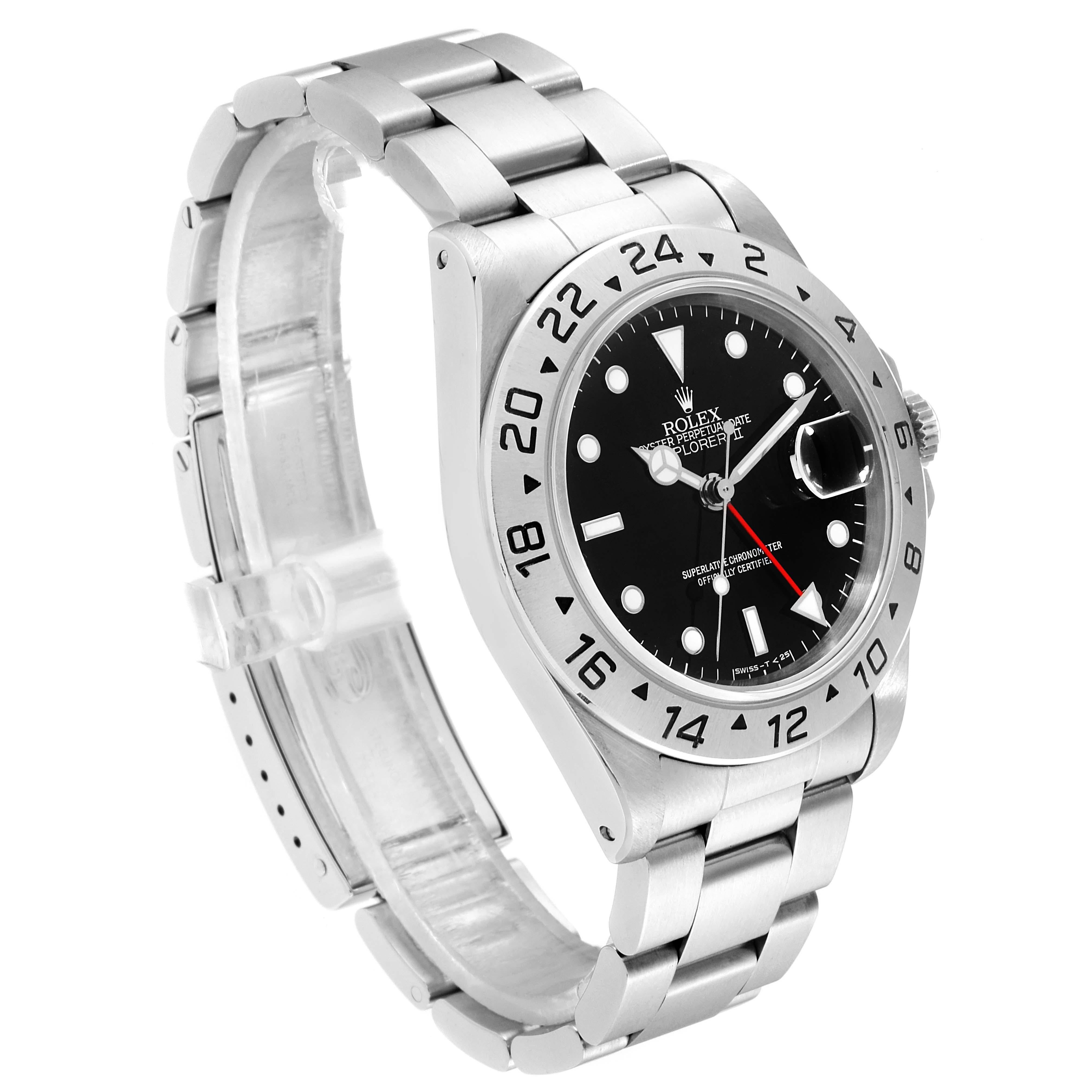 Rolex Explorer II Black Dial Automatic Steel Men's Watch 16570 In Excellent Condition For Sale In Atlanta, GA