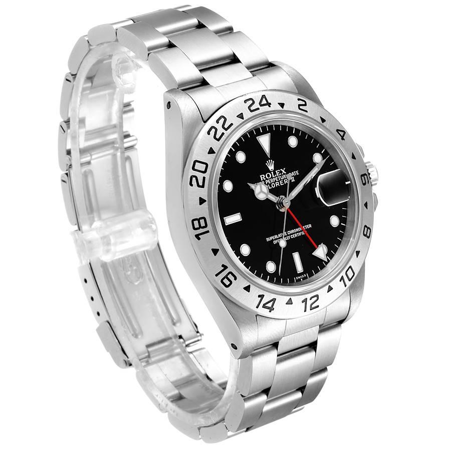 Rolex Explorer II Black Dial Automatic Steel Men’s Watch 16570 In Excellent Condition For Sale In Atlanta, GA
