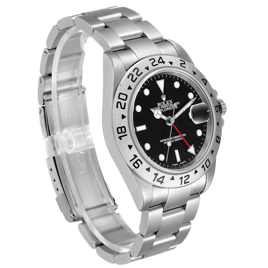 Rolex Explorer II Black Dial Automatic Steel Mens Watch 16570 In Excellent Condition For Sale In Atlanta, GA