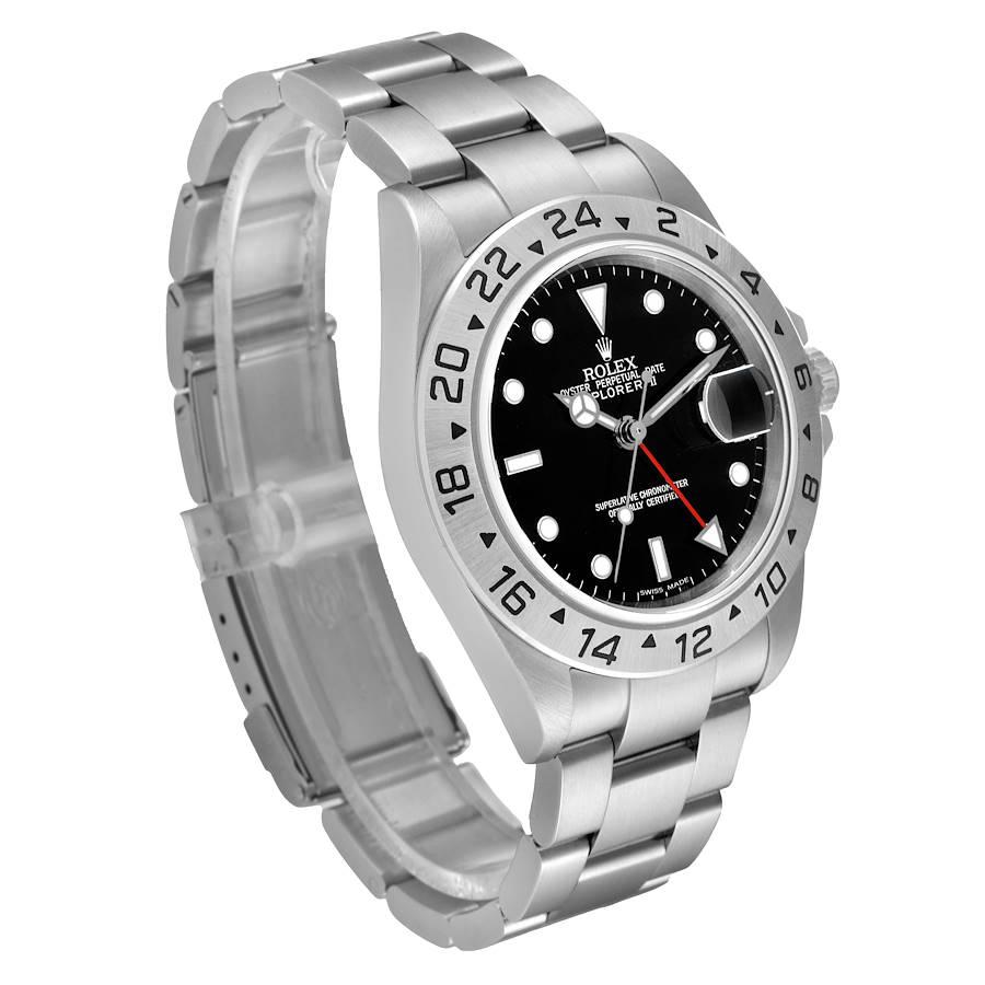 Rolex Explorer II Black Dial Automatic Steel Mens Watch 16570 In Excellent Condition In Atlanta, GA