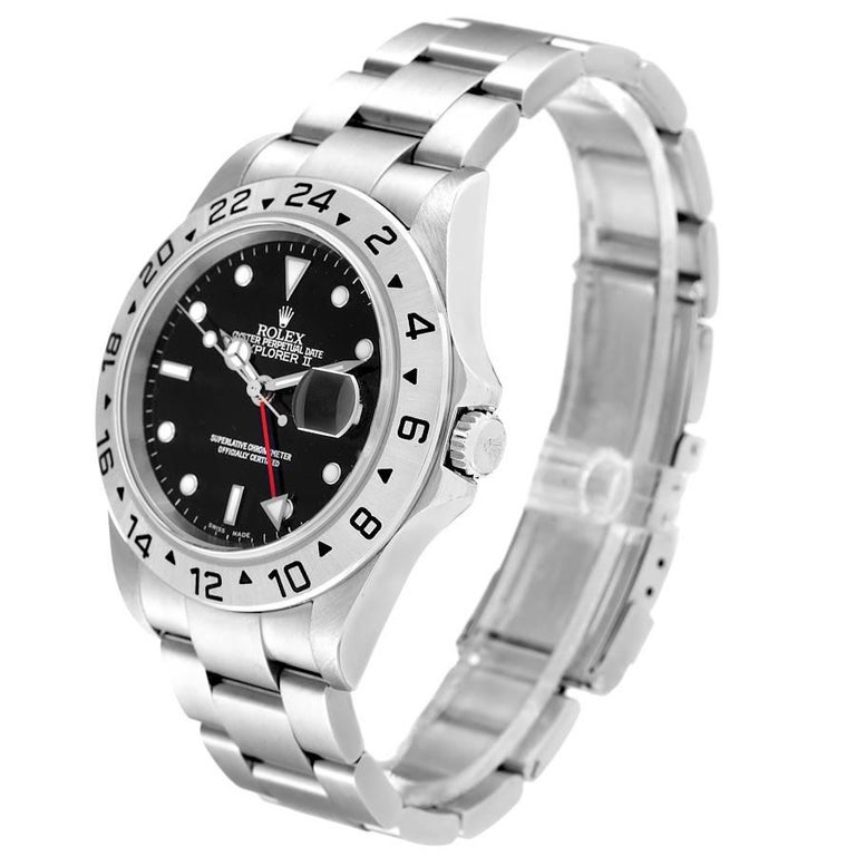 Men's Rolex Explorer II Black Dial Automatic Steel Mens Watch 16570 For Sale