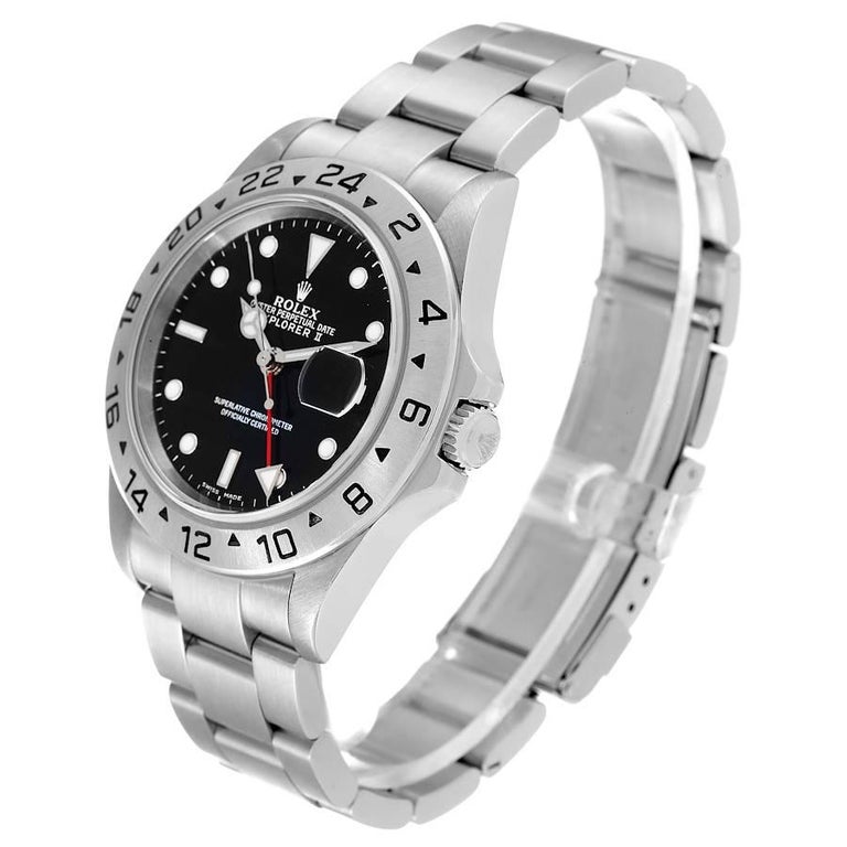Rolex Explorer II Black Dial Automatic Steel Mens Watch 16570 For Sale ...