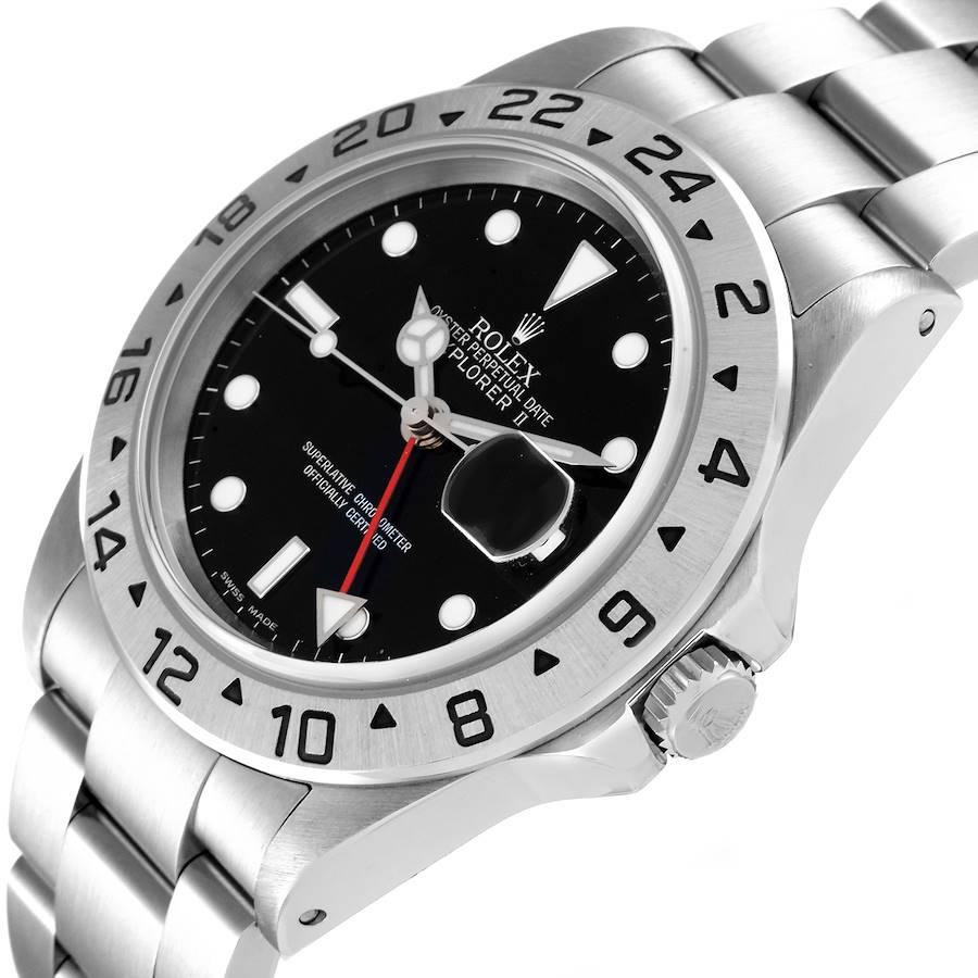 Rolex Explorer II Black Dial Automatic Steel Mens Watch 16570 For Sale ...