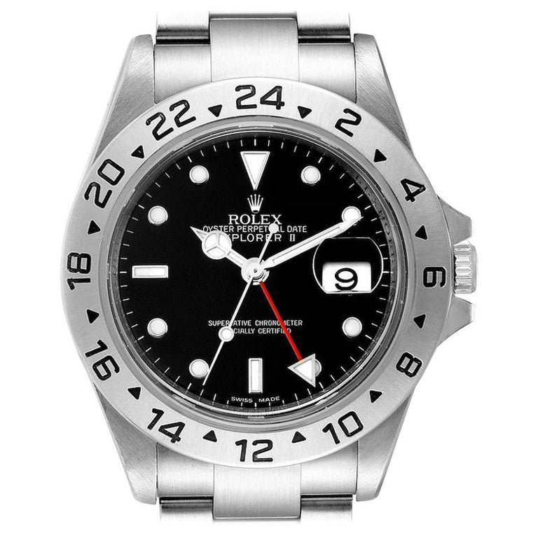 Rolex Explorer II Black Dial Automatic Steel Men's Watch 16570 For Sale ...