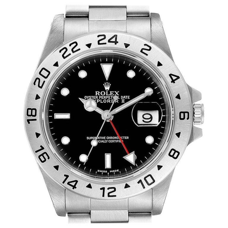 Rolex Explorer II Black Dial Automatic Steel Men's Watch 16570 For Sale ...