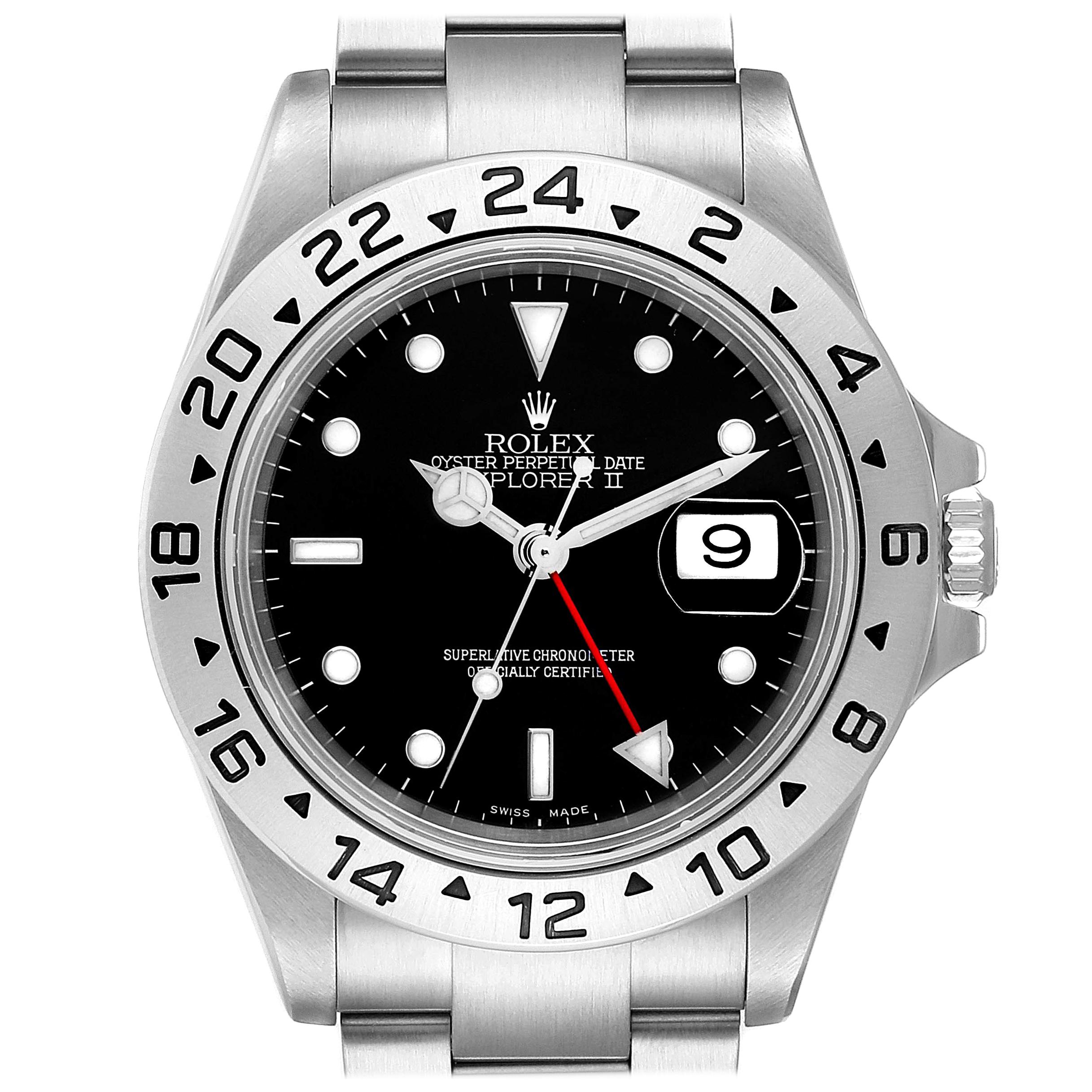 Rolex Explorer II Black Dial Automatic Steel Men's Watch 16570 For Sale