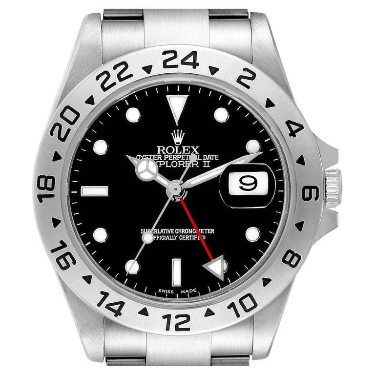 Rolex Explorer II Black Dial Automatic Steel Mens Watch 16570 For Sale