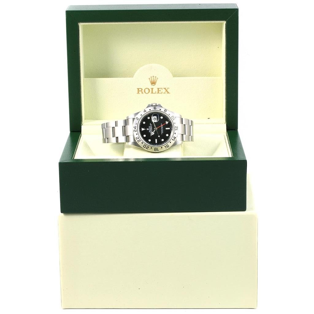 Rolex Explorer II Black Dial Parachrom Hairspring Watch 16570 Box For Sale 9