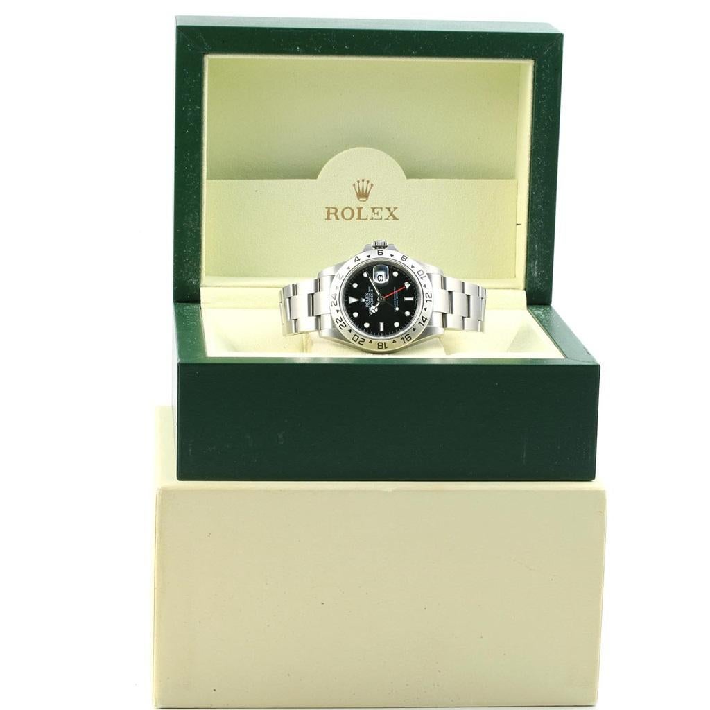 Rolex Explorer II Black Dial Parachrom Hairspring Watch 16570 Box For Sale 9