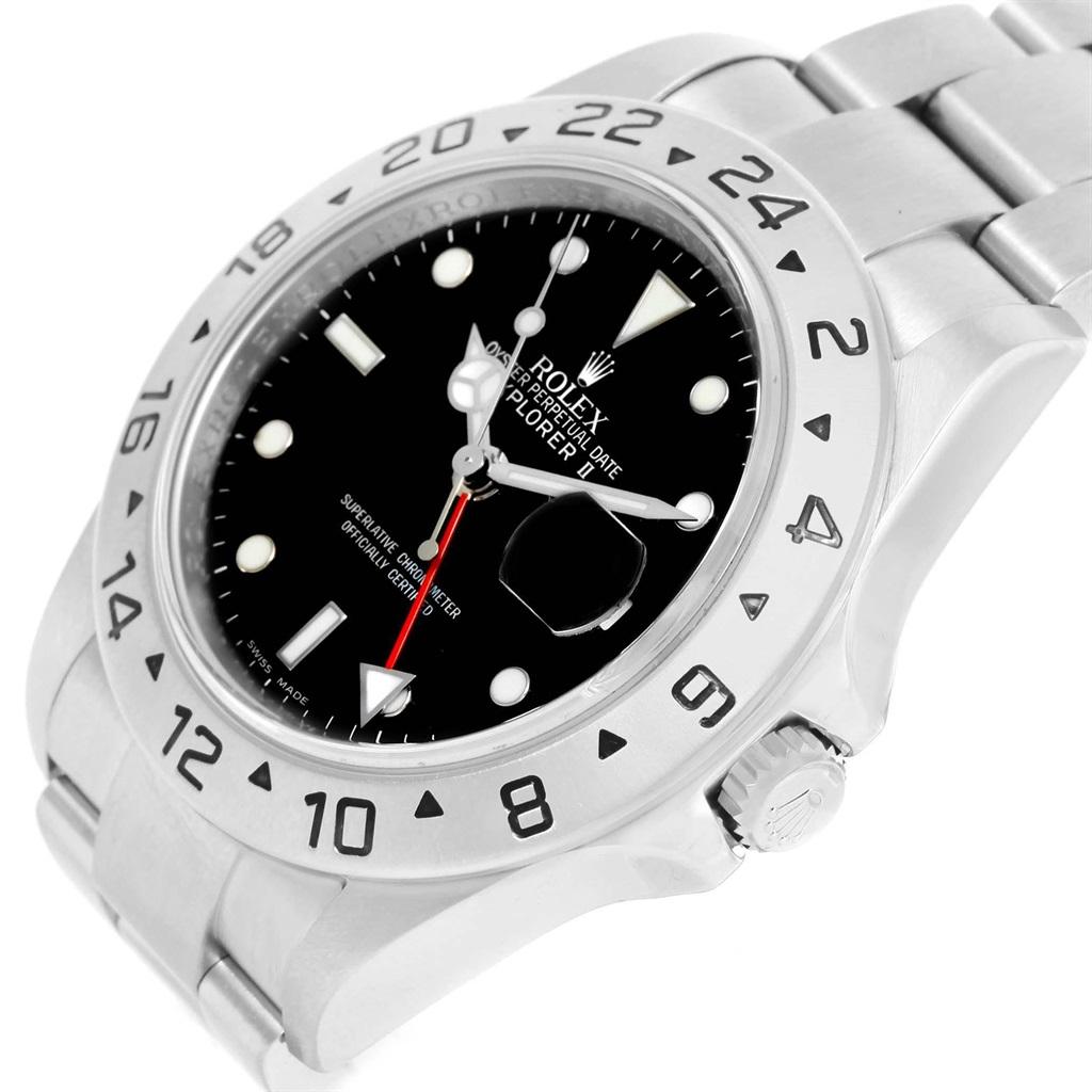 Rolex Explorer II Black Dial Parachrom Hairspring Watch 16570 Box For Sale 1