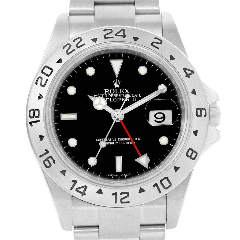 Rolex Explorer II Black Dial Parachrom Hairspring Watch 16570 Box For Sale 4