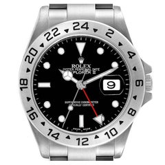 Rolex Explorer II Black Dial Red Hand Steel Mens Watch 16570 Box Papers