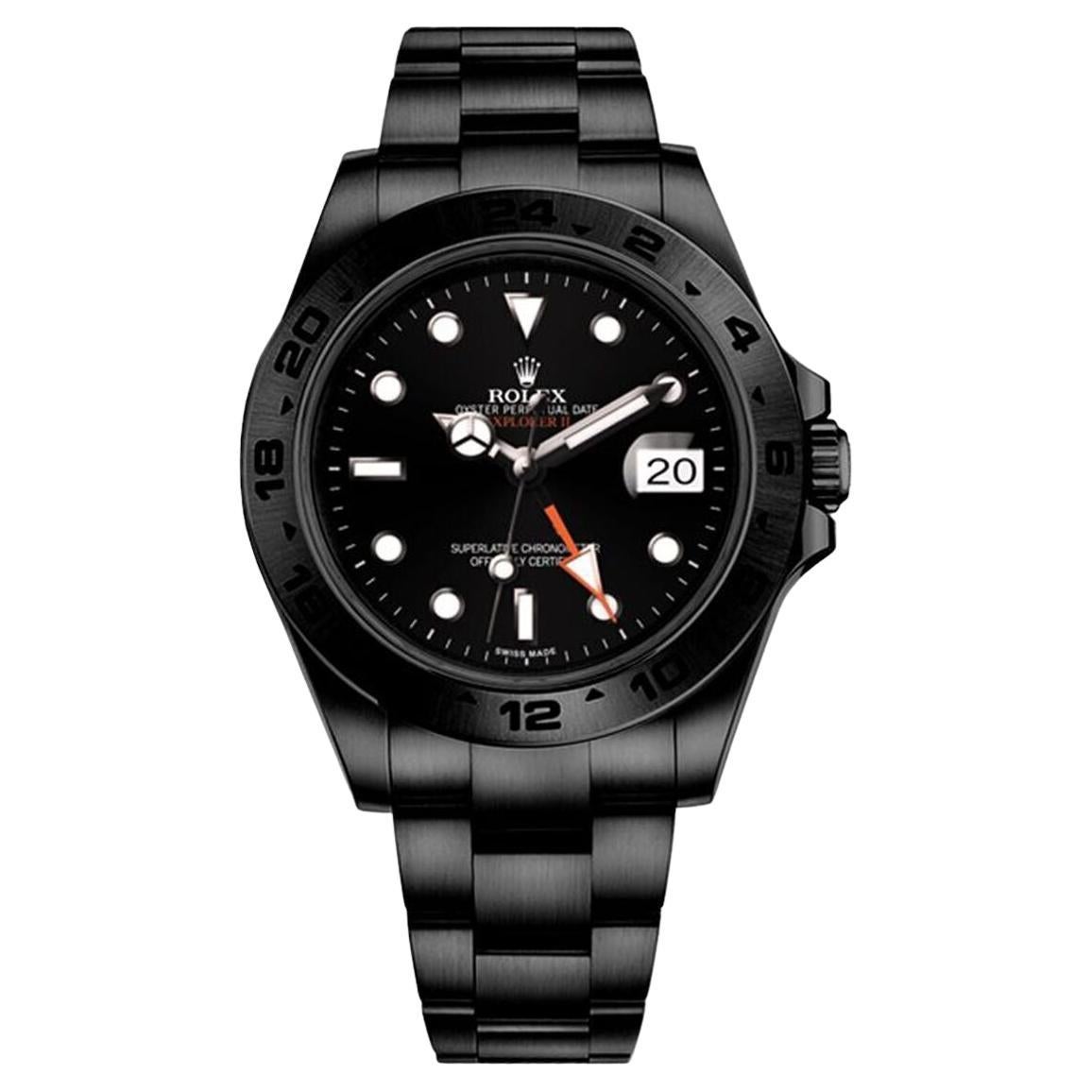 Rolex Explorer II Schwarze PVD/DLC Uhr aus beschichtetem Edelstahl 216570  im Angebot bei 1stDibs