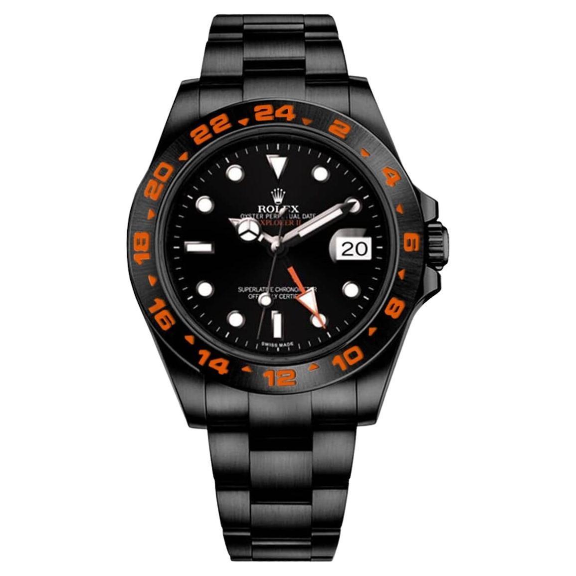 Rolex Montre Explorer II en acier inoxydable enduite PVD/DLC noire