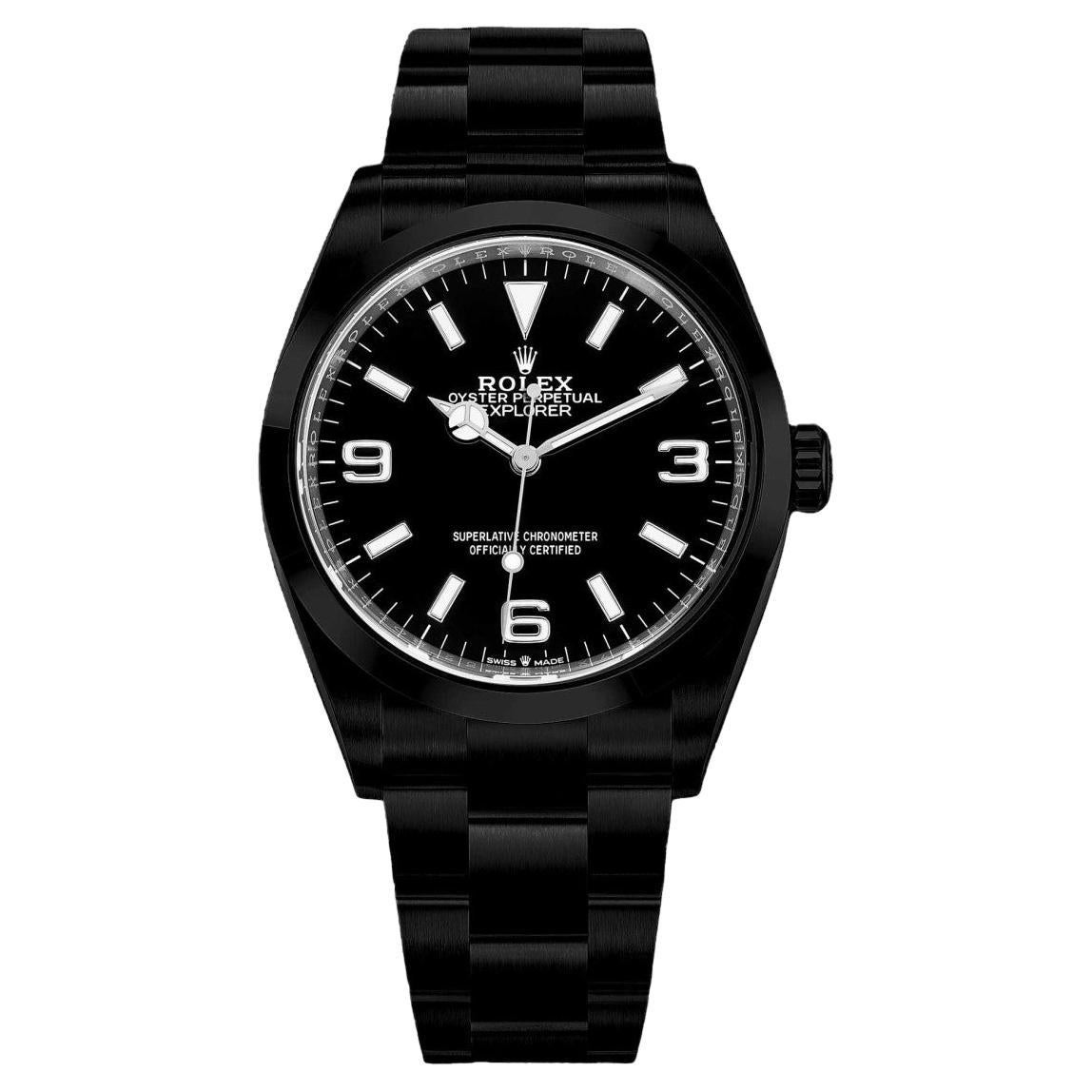 Rolex Explorer 214270 Schwarze PVD/DLC-Uhr aus beschichtetem Edelstahl