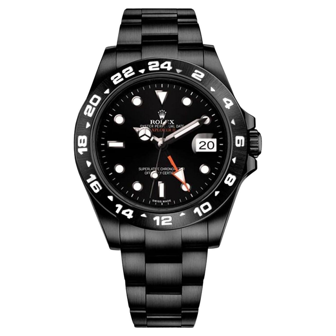 Rolex Explorer II Black PVD/DLC Coated Stainless Steel Watch For Sale