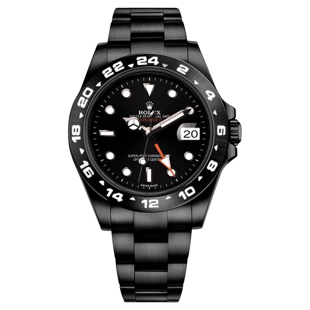 Rolex Montre Explorer II en acier inoxydable enduite PVD/DLC noire