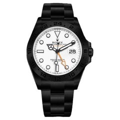 Rolex Explorer II Schwarz PVD/DLC beschichtete Edelstahl-Uhr mit weißem Zifferblatt 216570