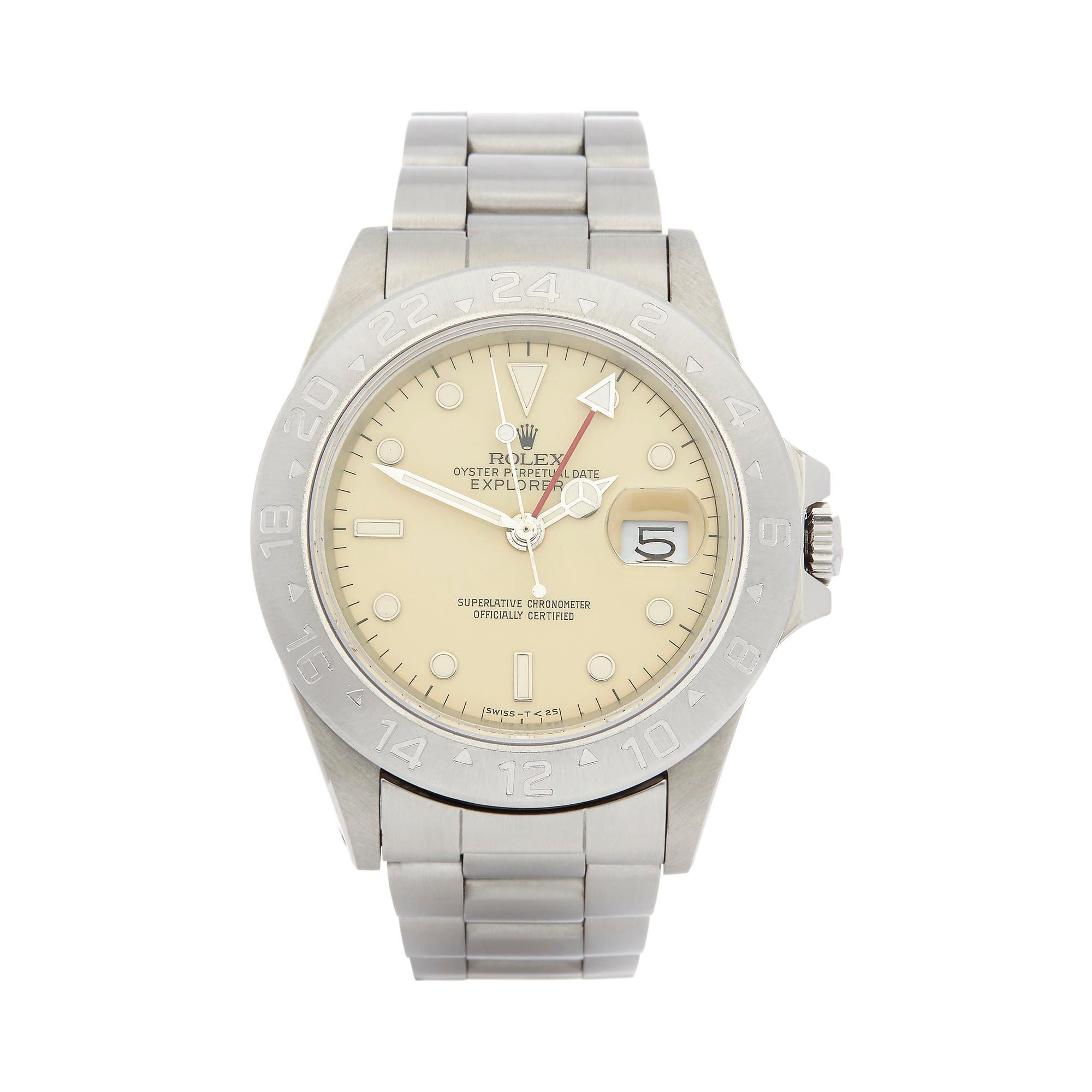 Rolex Explorer II Cream Dial Stainless Steel 16550 at 1stDibs | rolex 16550  cream dial for sale, rolex 16550 for sale, rolex oyster perpetual date  explorer 2 tiffany & co
