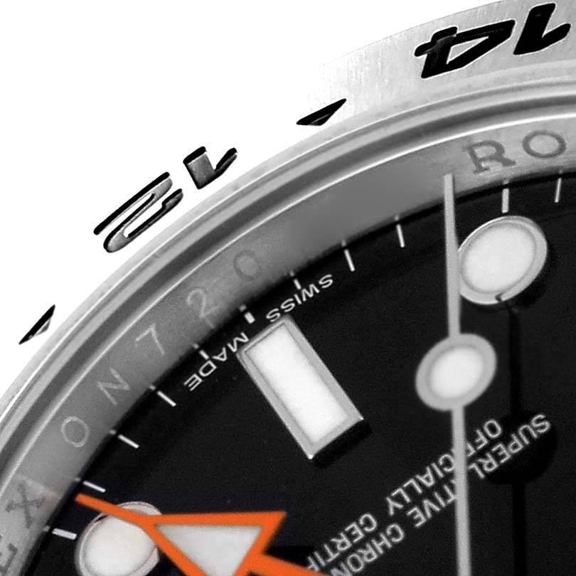 Rolex Explorer II GMT Black Dial Orange Hand Steel Mens Watch 216570 Box Card 2