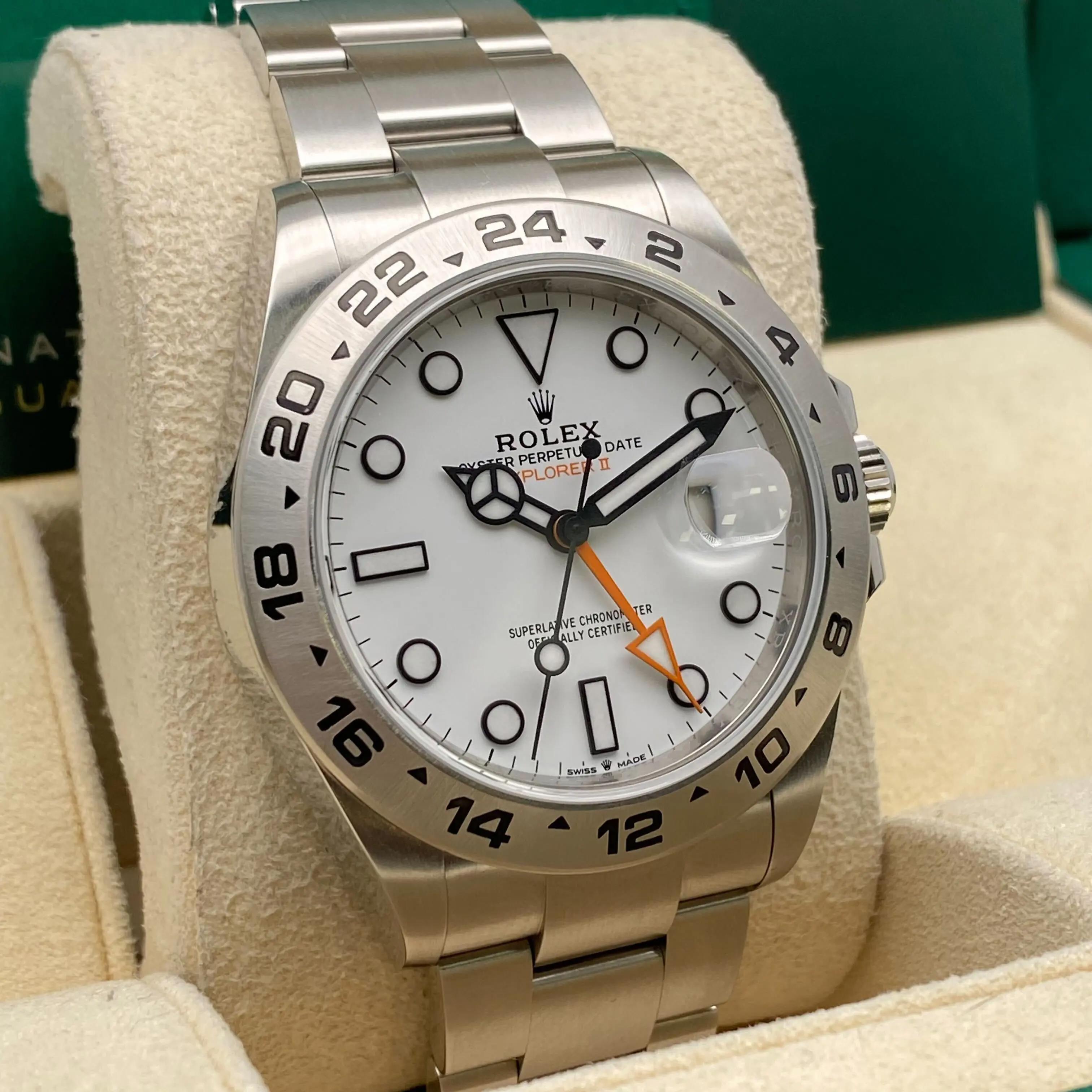 Rolex Explorer II GMT 42mm Acero Esfera Blanca Reloj Oyster Automático 226570 B&P en venta 1
