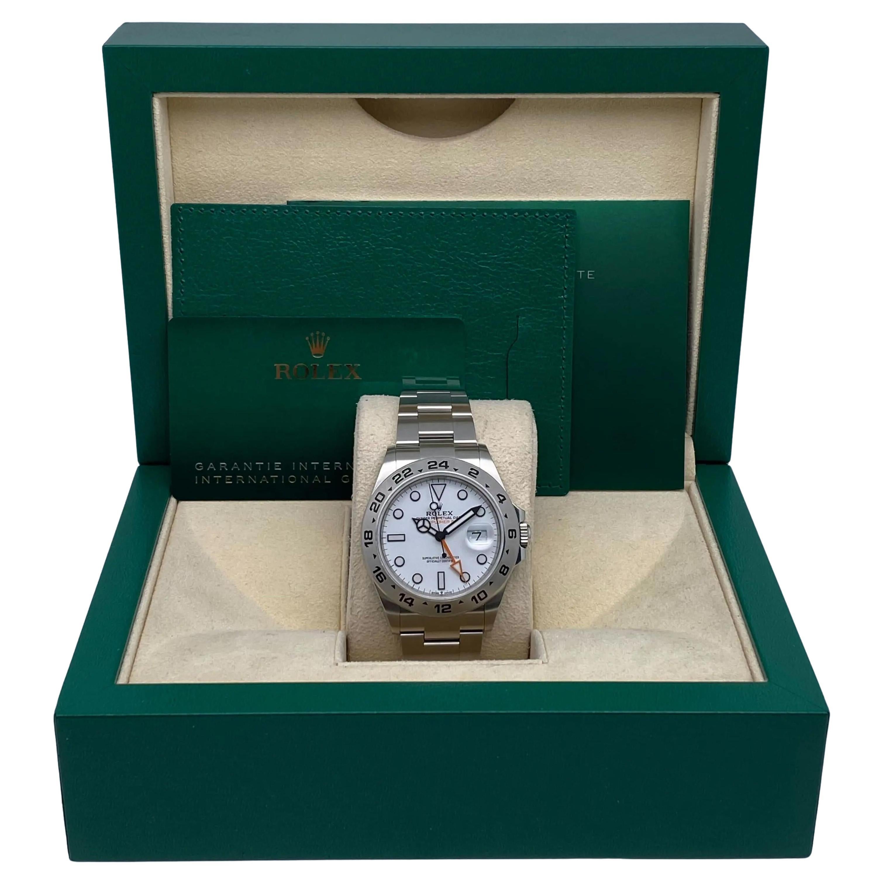 Rolex Explorer II GMT 42mm Acero Esfera Blanca Reloj Oyster Automático 226570 B&P en venta