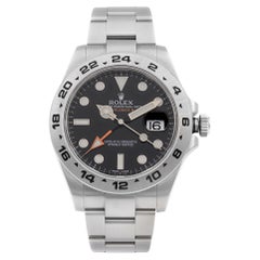 Used Rolex Explorer II GMT Stainless Steel Black Dial Automatic Men Watch 216570BKSO