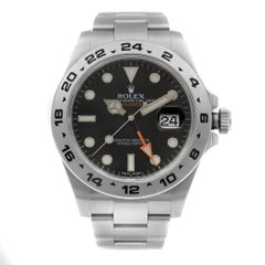 Rolex Explorer II GMT Stainless Steel Black Dial Automatic Mens Watch 216570BKSO