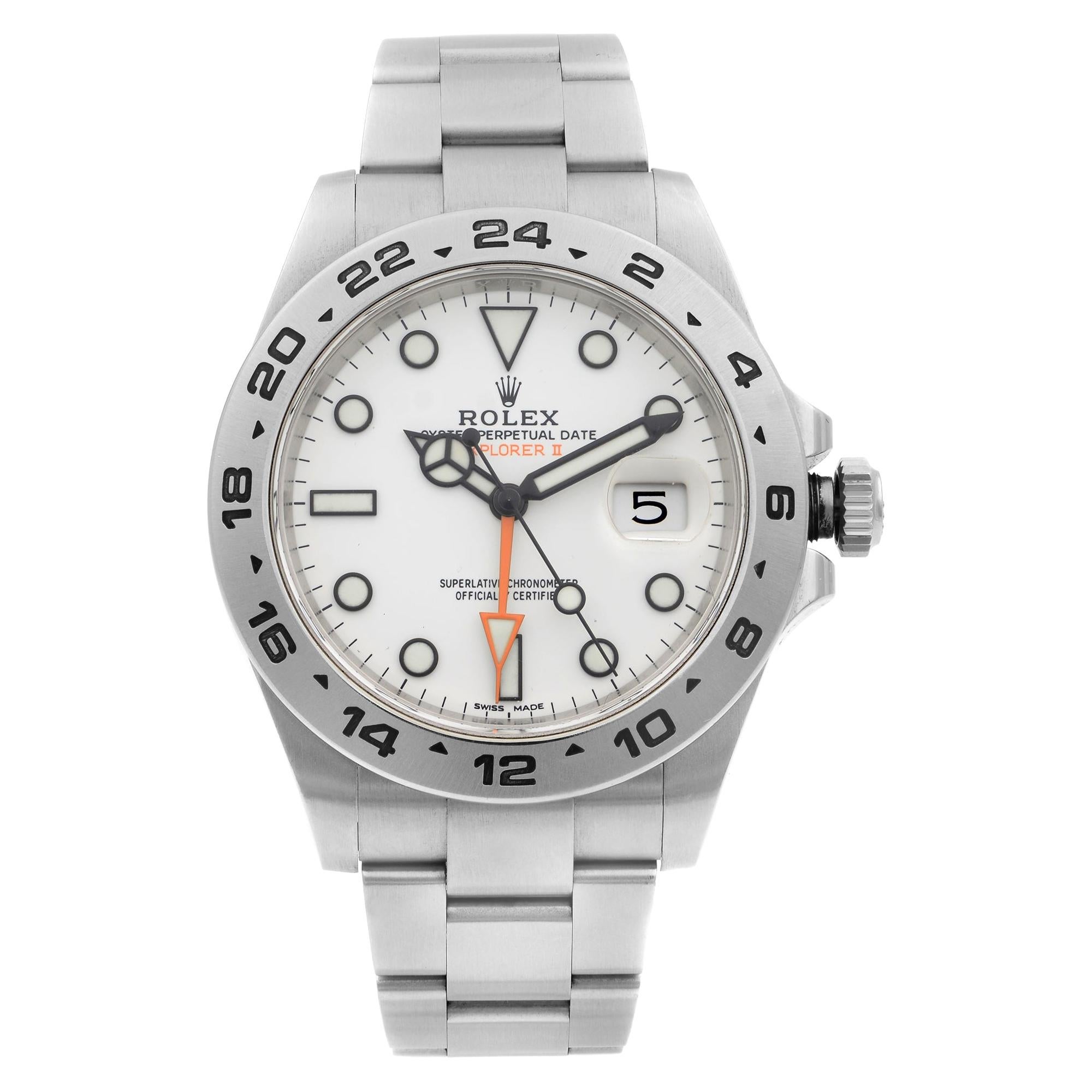 Rolex Explorer II GMT Stainless Steel White Dial Automatic Men's Watch 216570