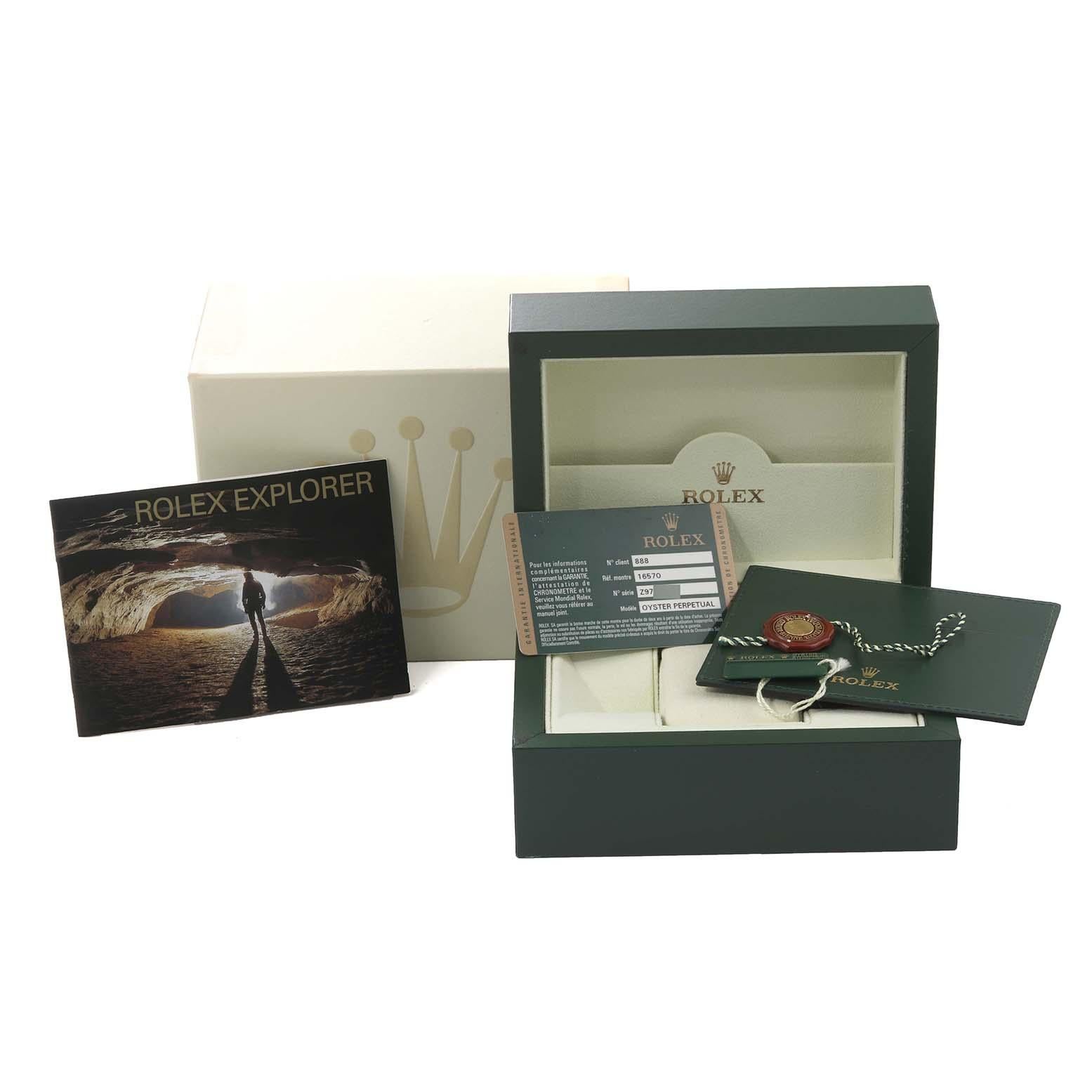 Rolex Explorer II Parachrom Hairspring Steel Mens Watch 16570 Box Card For Sale 6