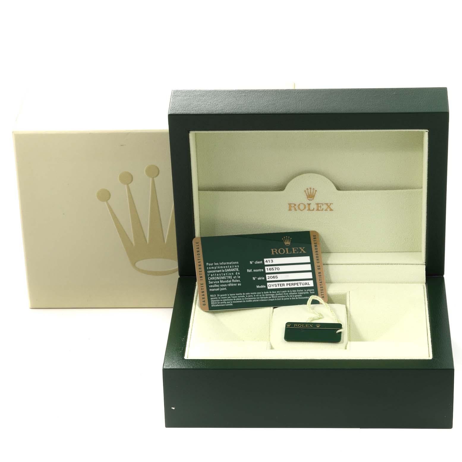 Rolex Explorer II Parachrom Haarspring Stahl Herrenuhr 16570 Box Card im Angebot 7