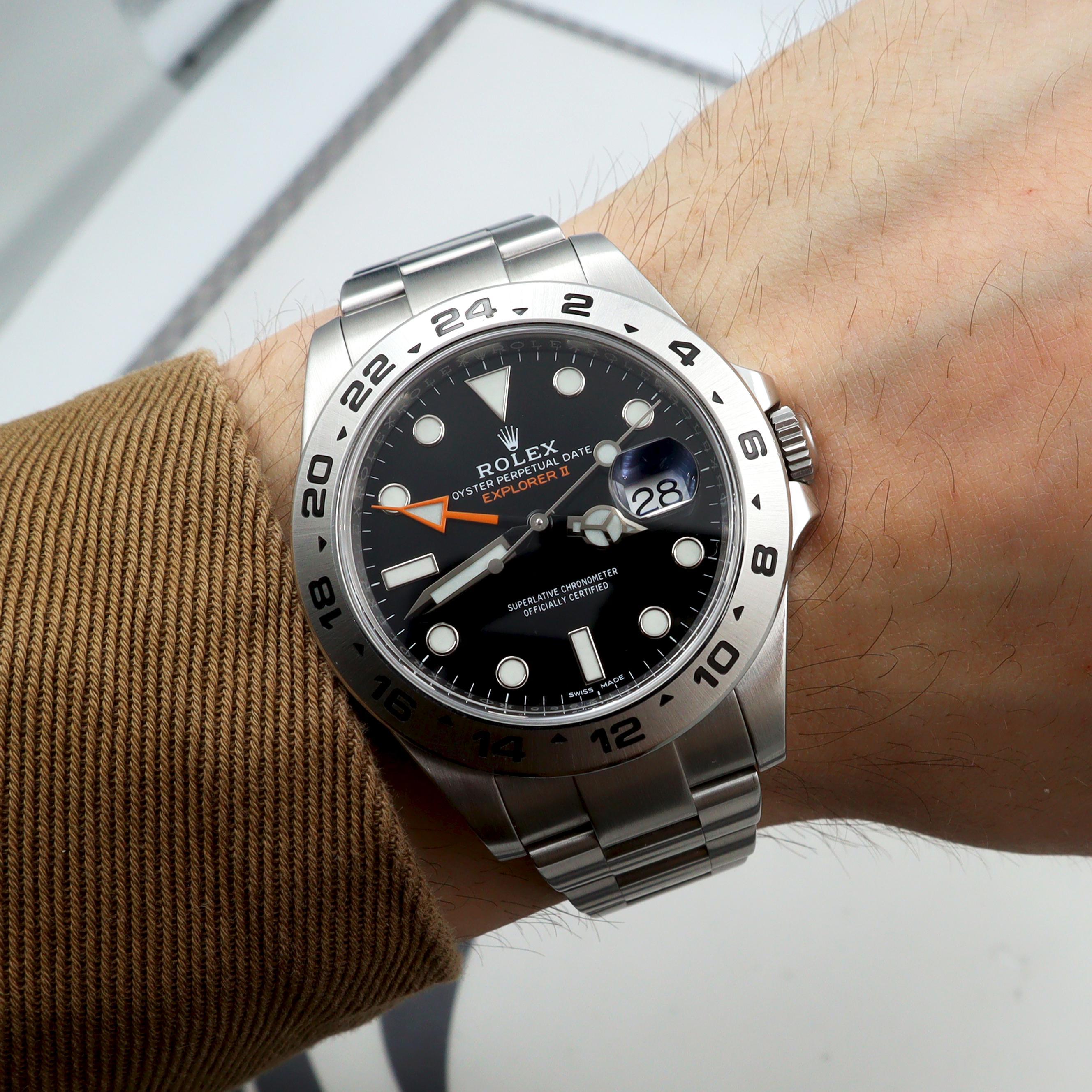Rolex Explorer II Steel GMT Orange Hand Black Dial Automatic Men Watch 216570 For Sale 3