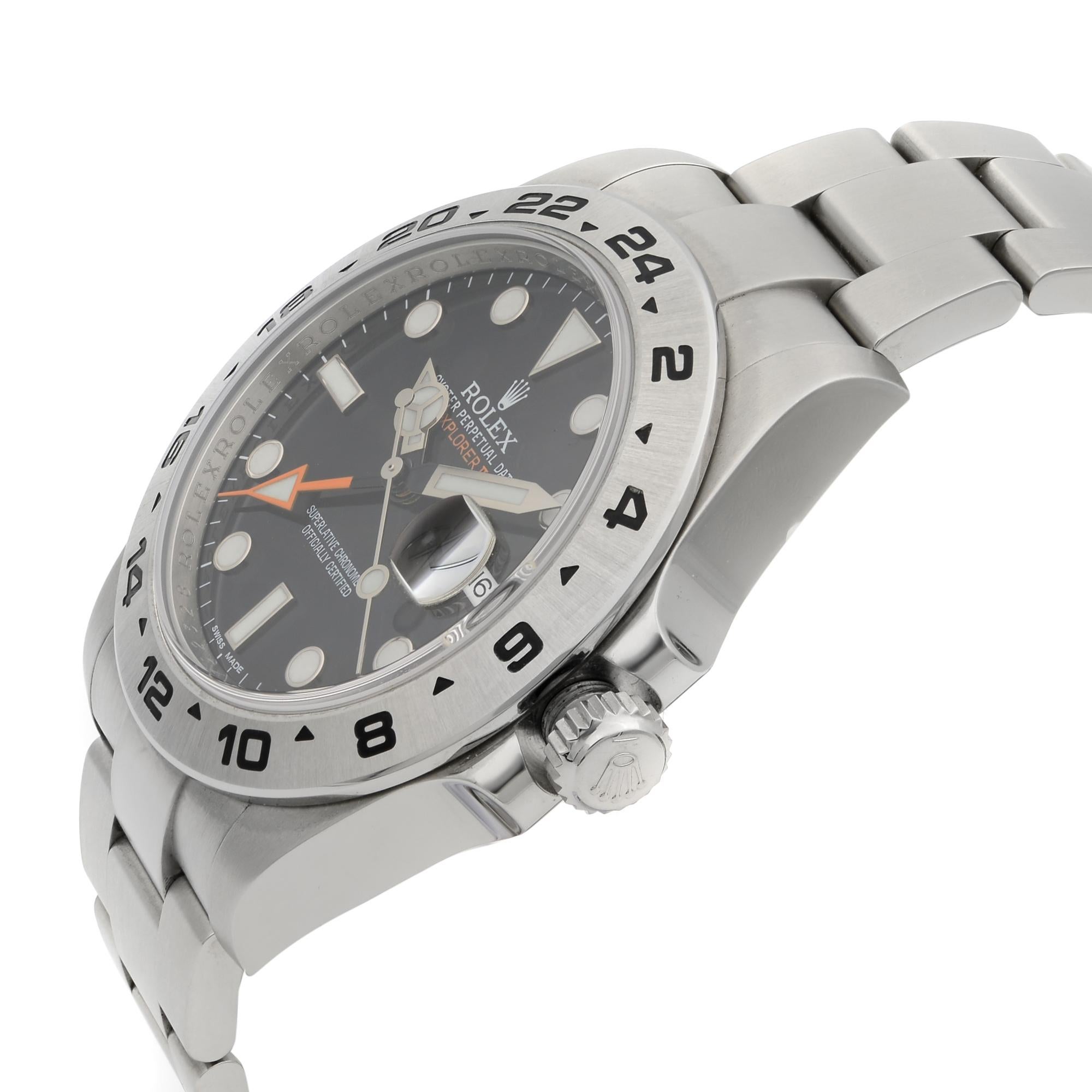 Rolex Explorer II Steel GMT Orange Hand Black Dial Automatic Men's Watch 216570 1