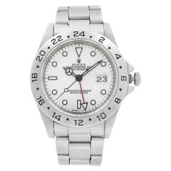Retro Rolex Explorer II Steel Holes White Tritium Dial Automatic Men's Watch 16570