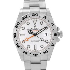 Rolex Explorer II, montre automatique pour hommes avec cadran blanc à la main en acier orange 226570