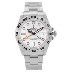 Used NEW Rolex Explorer II Steel Orange Hand White Dial Automatic Mens Watch 226570